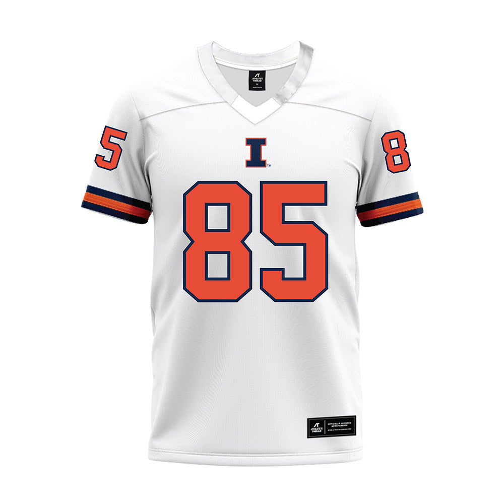 Illinois - NCAA Football : Tanner Arkin - White Premium Football Jersey-0