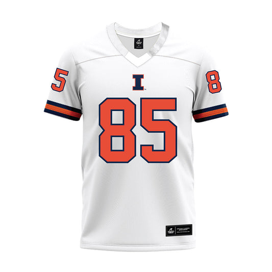 Illinois - NCAA Football : Tanner Arkin - White Premium Football Jersey-0