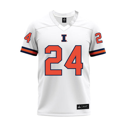 Illinois - NCAA Football : Vernon Woodward - White Premium Football Jersey