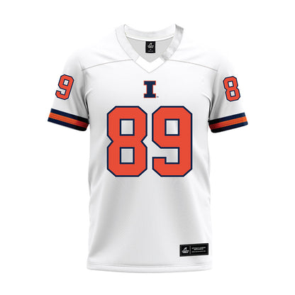 Illinois - NCAA Football : Tanner Hollinger - White Premium Football Jersey