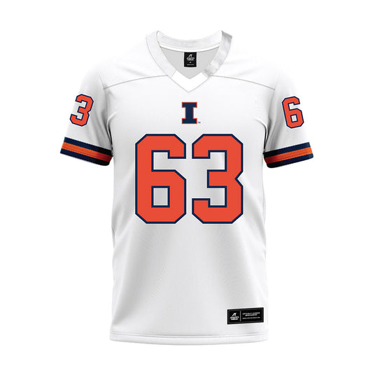 Illinois - NCAA Football : Dezmond Schuster - White Premium Football Jersey-0