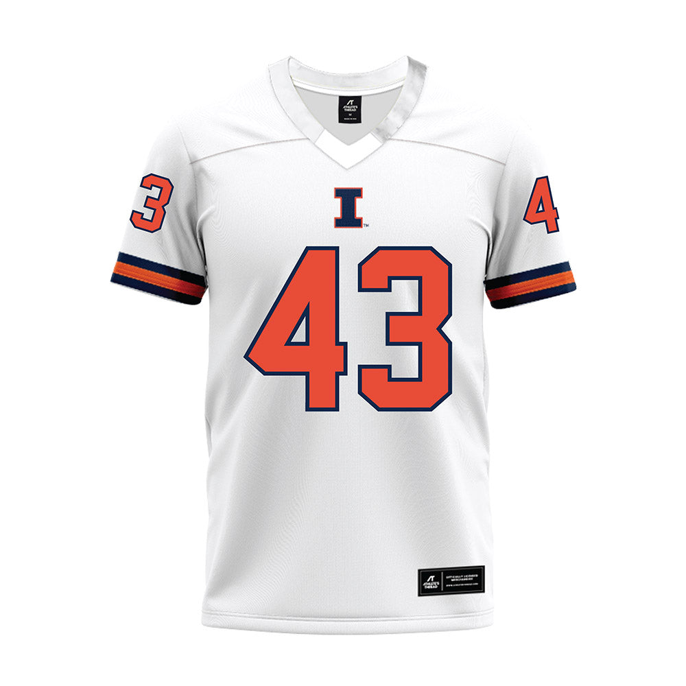 Illinois - NCAA Football : Joe Barna - White Premium Football Jersey-0