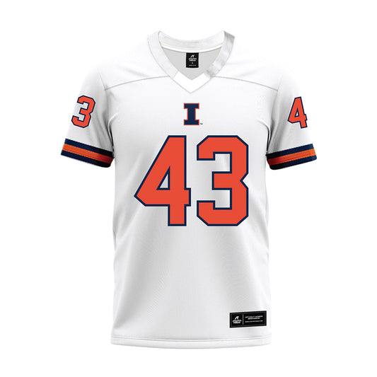 Illinois - NCAA Football : Joe Barna - White Premium Football Jersey-0