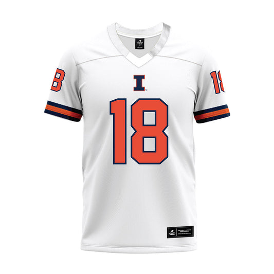 Illinois - NCAA Football : Michael Bartolotta - White Premium Football Jersey