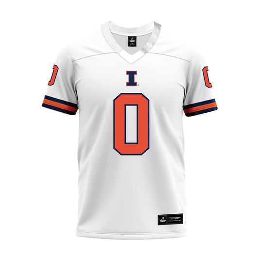 Illinois - NCAA Football : Mac Resetich - White Premium Football Jersey-0