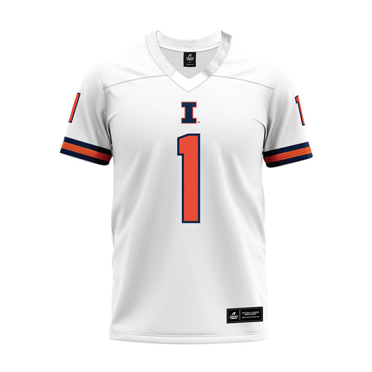 Illinois - NCAA Football : Kaleb Patterson - White Premium Football Jersey-0