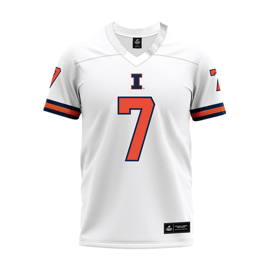 Illinois - NCAA Football : Alexander Capka-Jones - White Premium Football Jersey-0