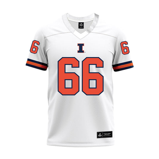 Illinois - NCAA Football : Brandon Hansen - White Premium Football Jersey-0
