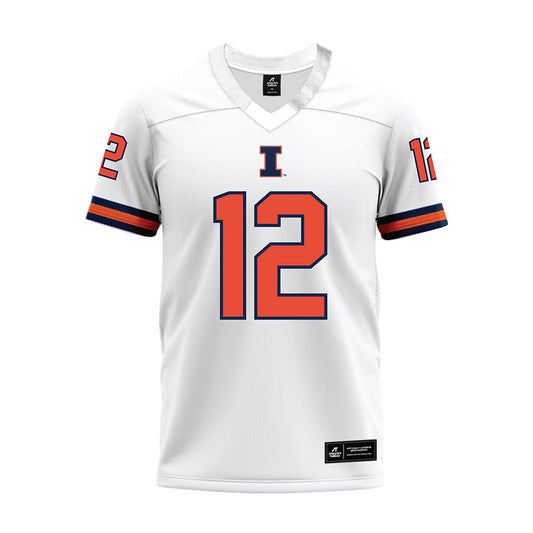 Illinois - NCAA Football : Trey Petty - White Premium Football Jersey-0