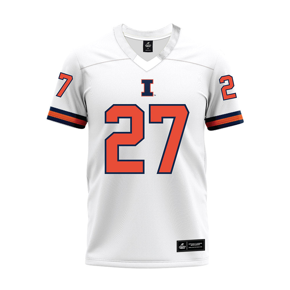 Illinois - NCAA Football : Corey Rashad - White Premium Football Jersey-0