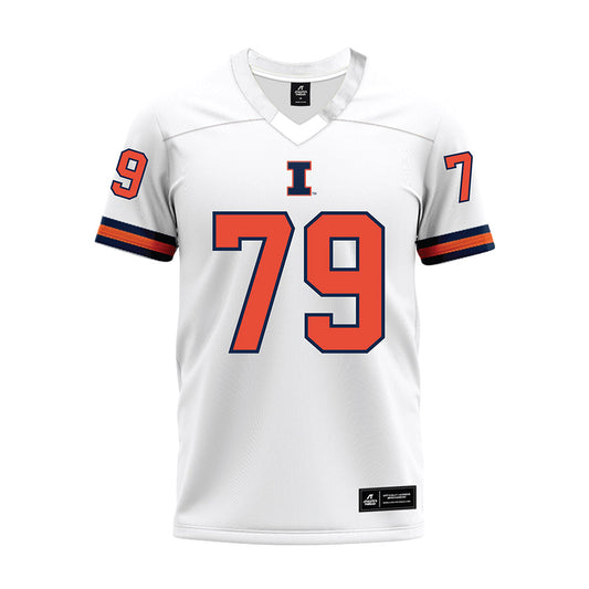 Illinois - NCAA Football : Zafir Stewart - White Premium Football Jersey