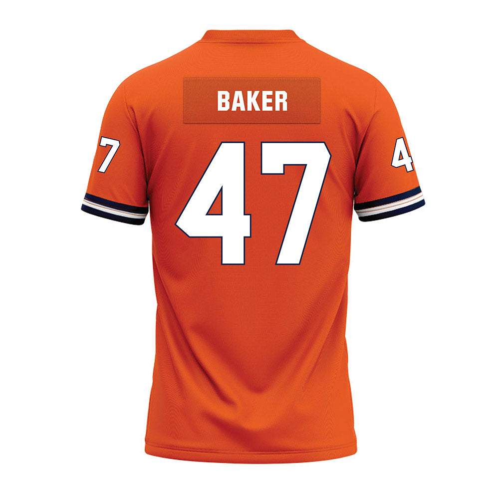 Illinois - NCAA Football : Easton Baker - Orange Premium Football Jersey