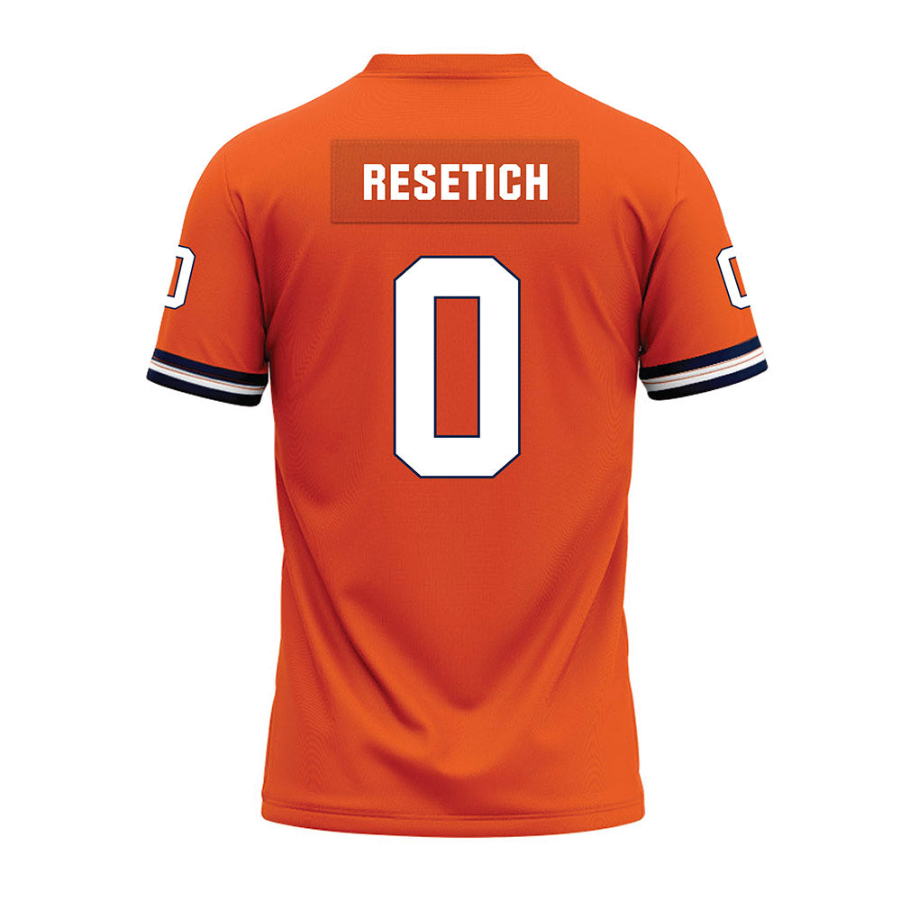 Illinois - NCAA Football : Mac Resetich - Orange Premium Football Jersey-1