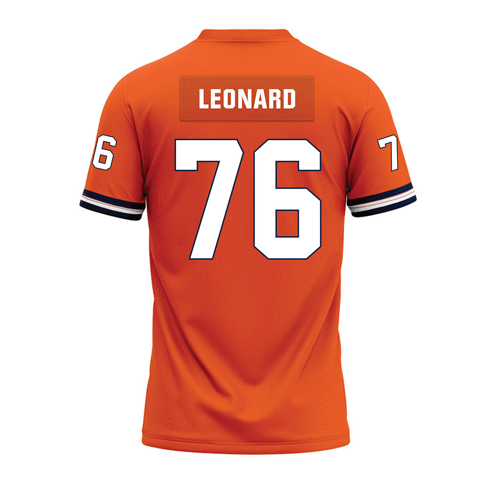 Illinois - NCAA Football : Clayton Leonard - Orange Premium Football Jersey