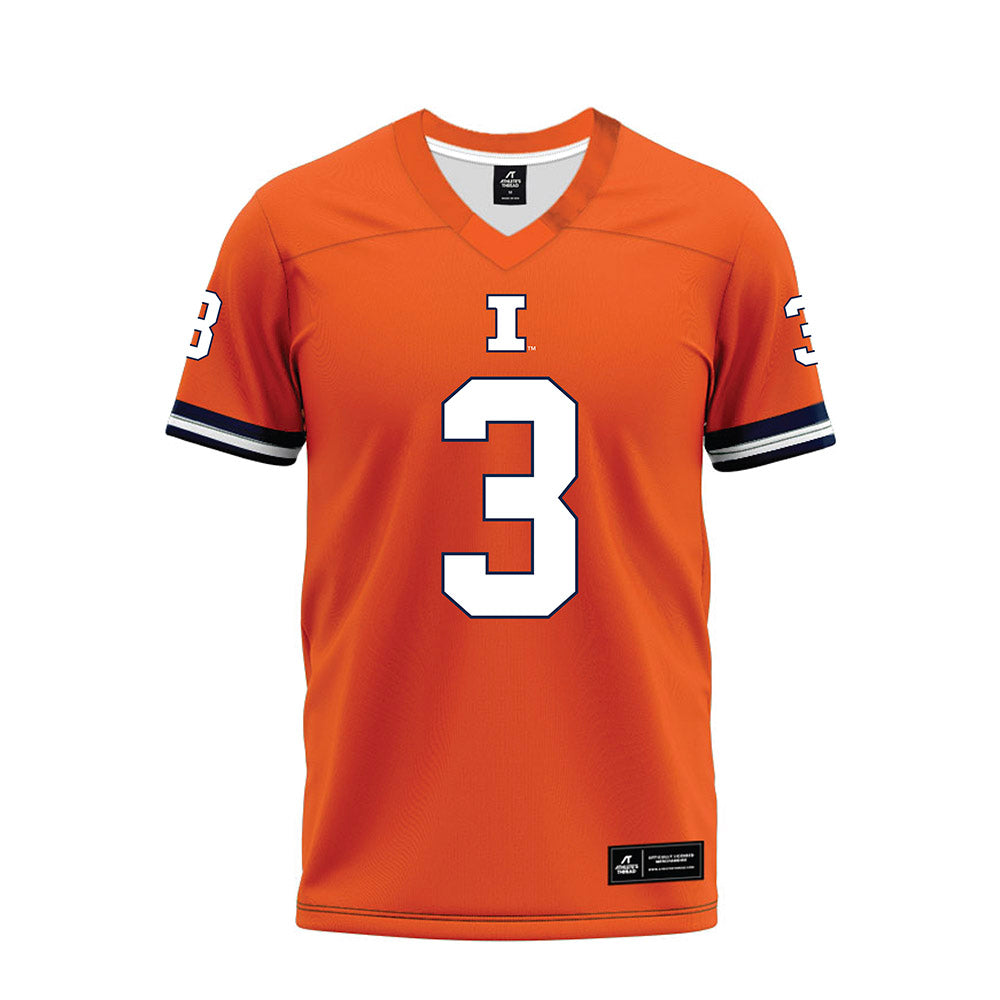 Illinois - NCAA Football : Kaden Feagin - Orange Premium Football Jersey