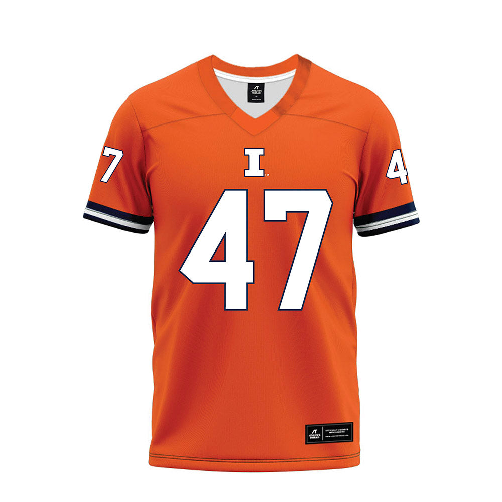 Illinois - NCAA Football : Easton Baker - Orange Premium Football Jersey