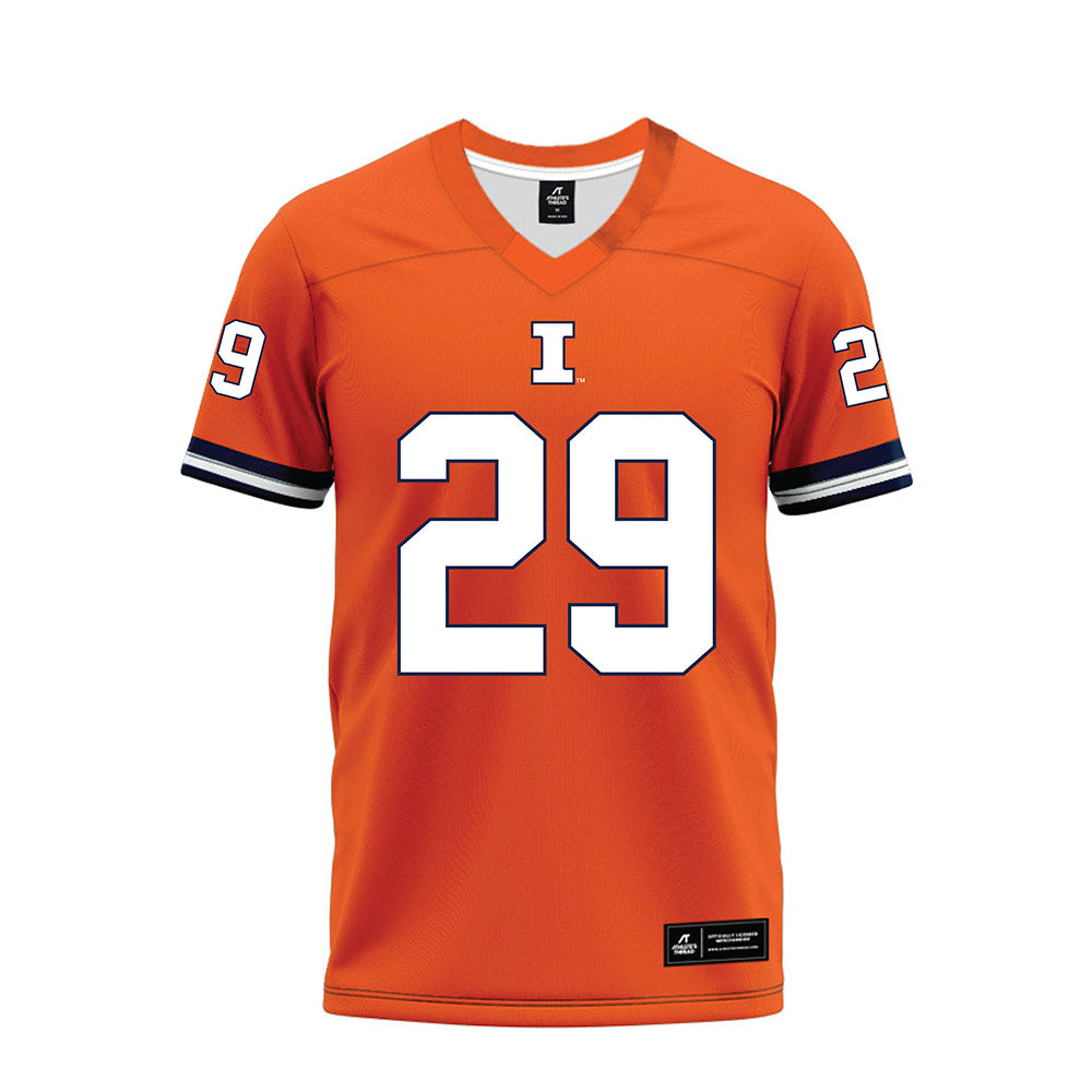 Illinois - NCAA Football : TJ Griffin - Orange Premium Football Jersey