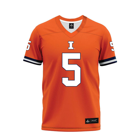 Illinois - NCAA Football : Ca'Lil Valentine - Orange Premium Football Jersey