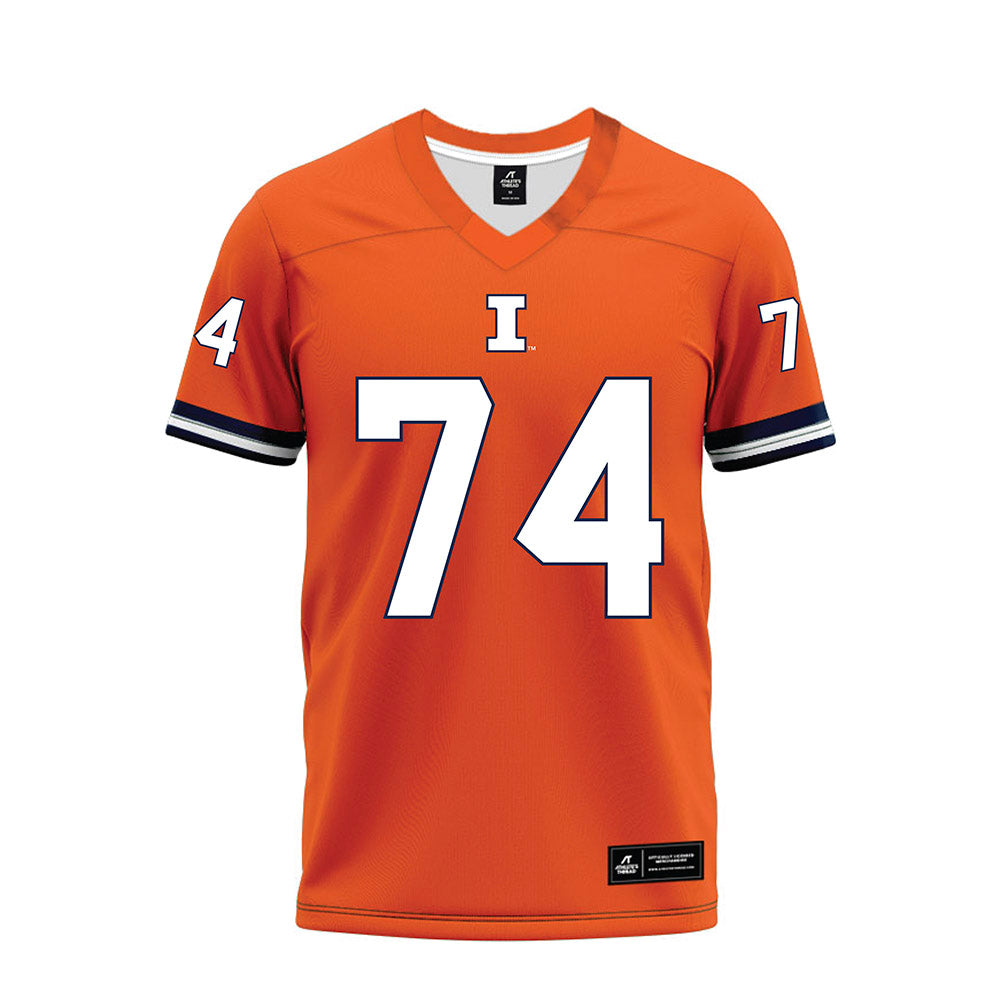 Illinois - NCAA Football : J.C. Davis - Orange Premium Football Jersey-0