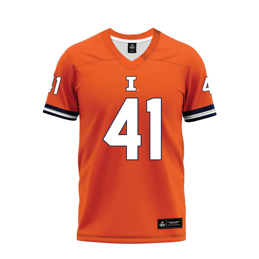 Illinois - NCAA Football : Clayton Leonard - Orange Premium Football Jersey-0