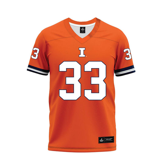 Illinois - NCAA Football : Grant Beerman - Orange Premium Football Jersey-0