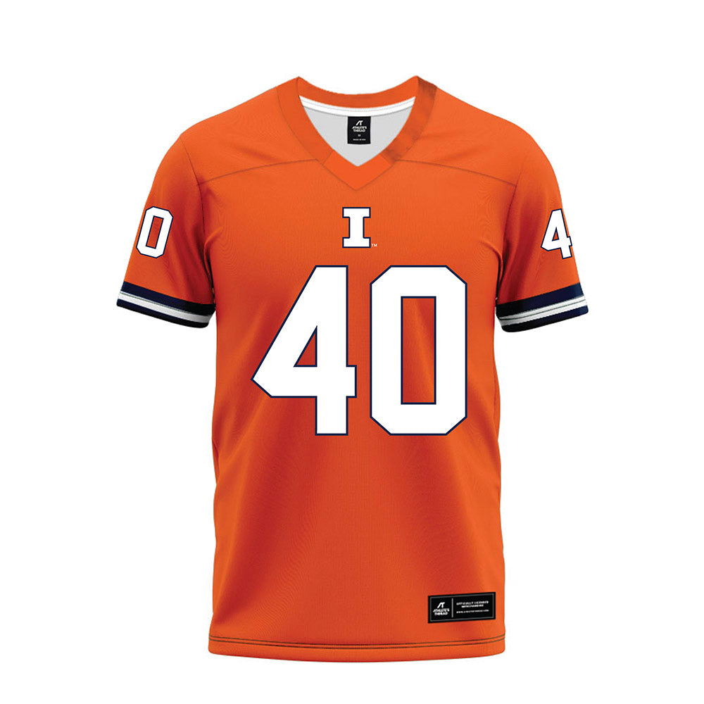 Illinois - NCAA Football : Ronan Poynton - Orange Premium Football Jersey