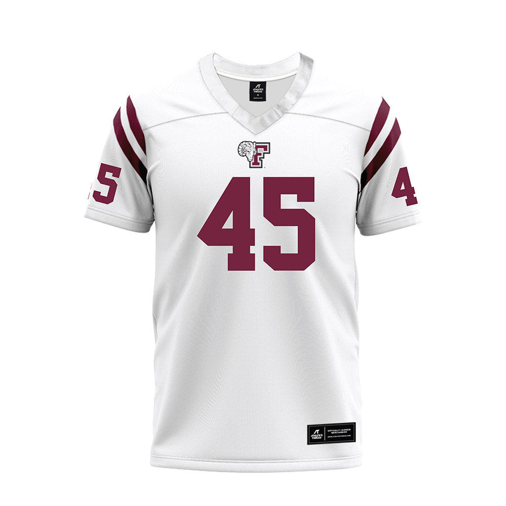 Fordham - NCAA Football : Tyler Davis - White Football Jersey-0