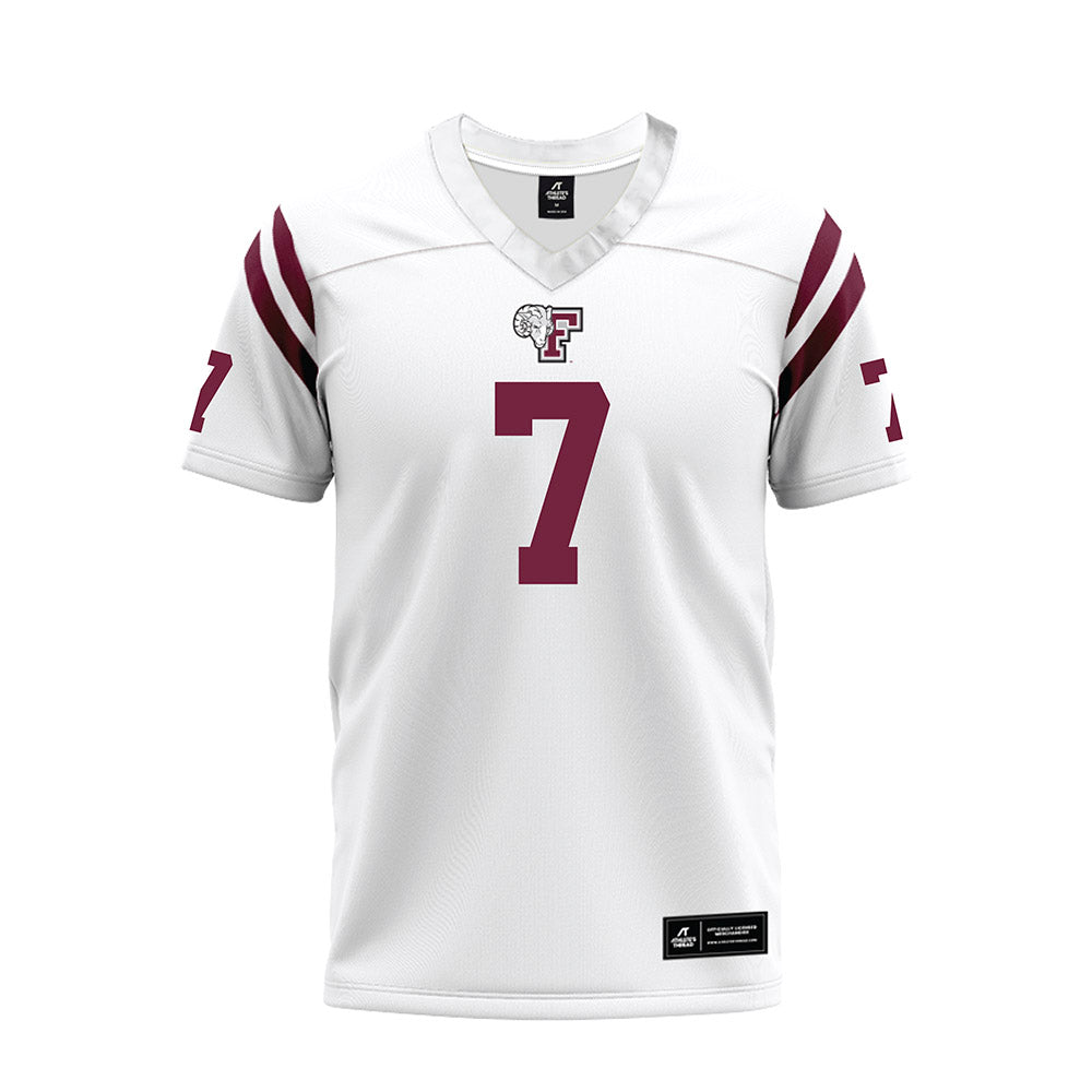 Fordham - NCAA Football : Alec Hughes - White Football Jersey-0