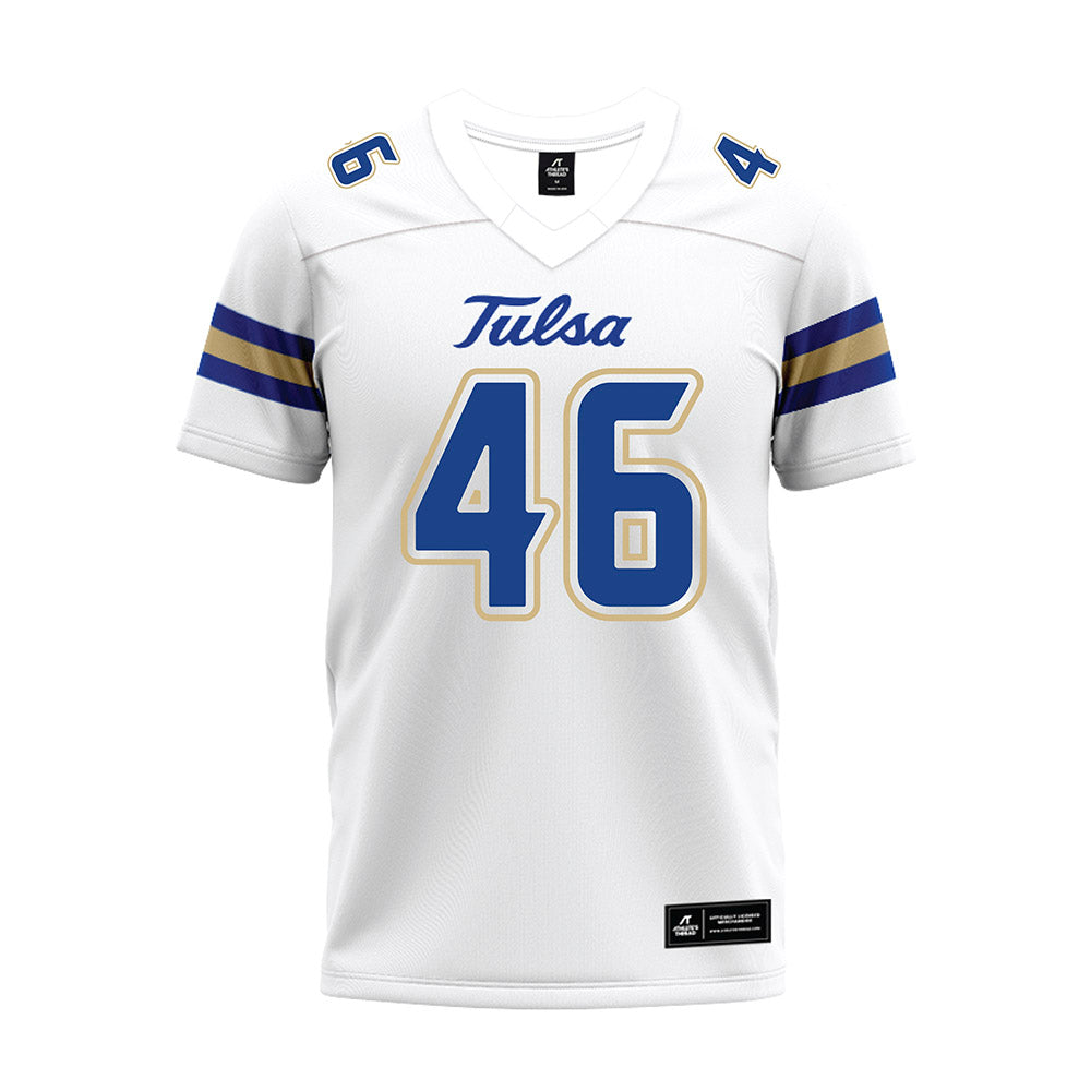 Tulsa - NCAA Football : Caleb Matthews - White Premium Football Jersey