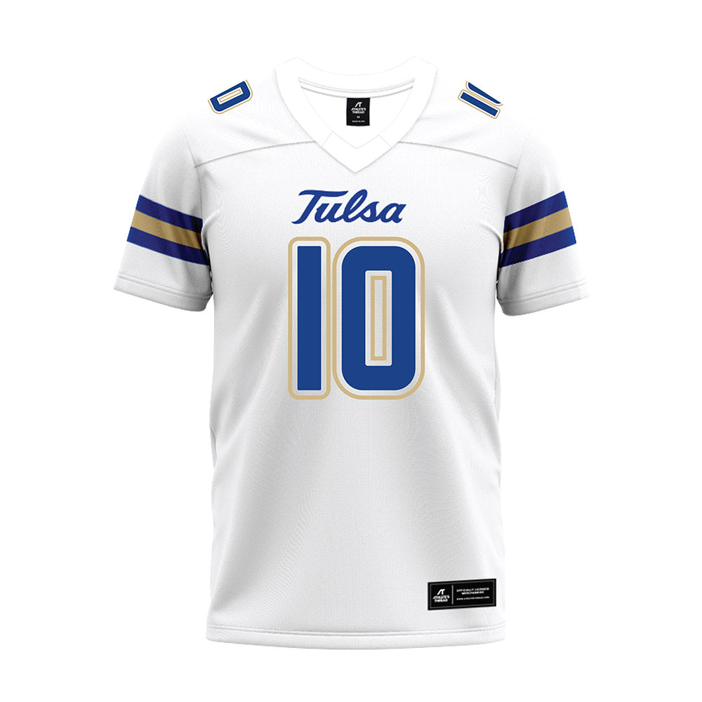 Tulsa - NCAA Football : Baylor Hayes - White Premium Football Jersey-0
