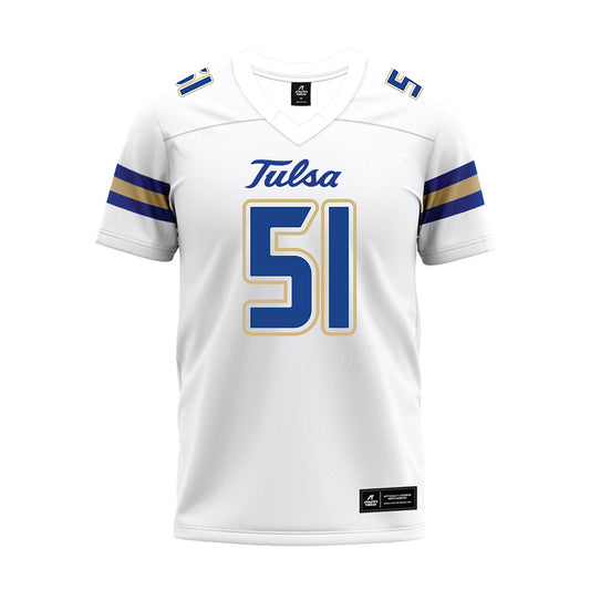 Tulsa - NCAA Football : Connor Phelps - White Premium Football Jersey