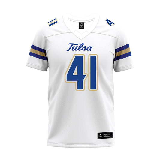 Tulsa - NCAA Football : Camden Peck - White Premium Football Jersey