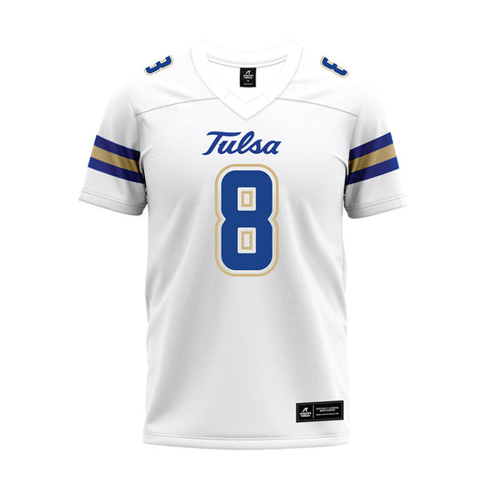 Tulsa - NCAA Football : Issac Covington - White Premium Football Jersey-0