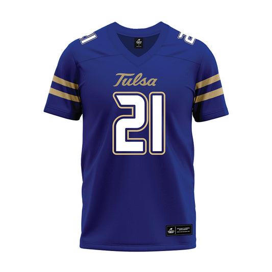 Tulsa - NCAA Football : Lento Smith Jr - Blue Premium Football Jersey-0
