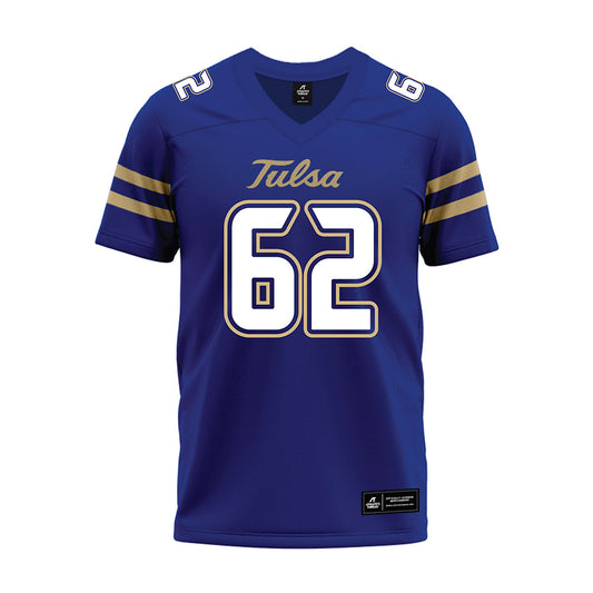 Tulsa - NCAA Football : Cole Edrich - Blue Premium Football Jersey