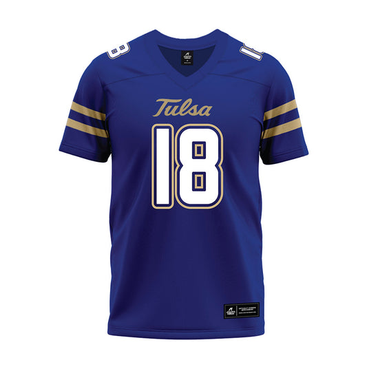 Tulsa - NCAA Football : Michael Slaba - Blue Premium Football Jersey