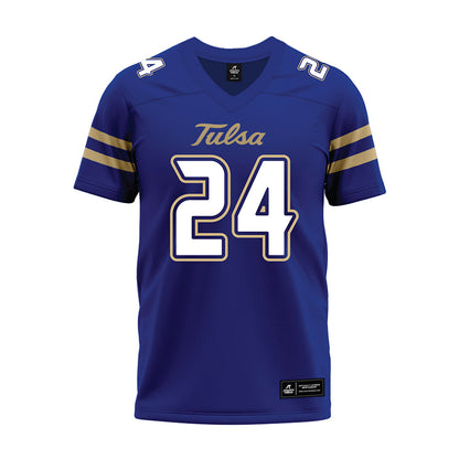 Tulsa - NCAA Football : Daedrion Garrett - Blue Premium Football Jersey