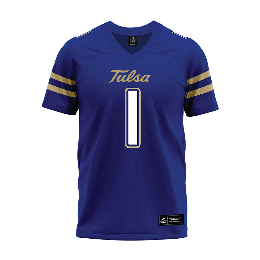 Tulsa - NCAA Football : Champ Lewis - Blue Premium Football Jersey-0