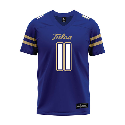 Tulsa - NCAA Football : Jdan Burnett - Blue Premium Football Jersey-0