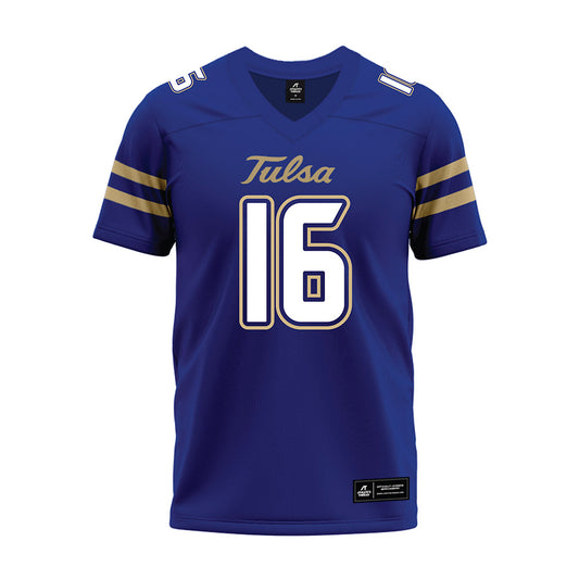 Tulsa - NCAA Football : Andrew Alford - Blue Premium Football Jersey-0