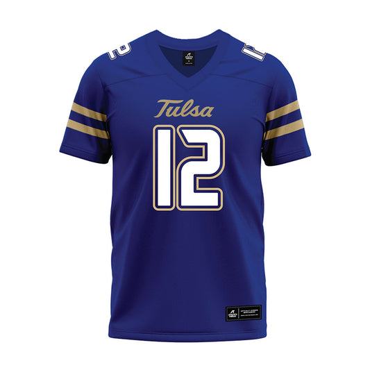 Tulsa - NCAA Football : Nate Ratcliff - Blue Premium Football Jersey