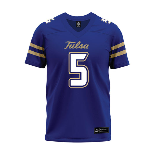 Tulsa - NCAA Football : Calvin Johnson - Blue Premium Football Jersey-0