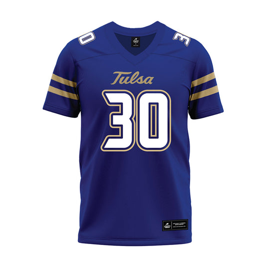 Tulsa - NCAA Football : Maruio White Jr. - Blue Premium Football Jersey-0
