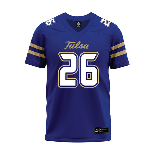 Tulsa - NCAA Football : Josh Anglin - Blue Premium Football Jersey-0