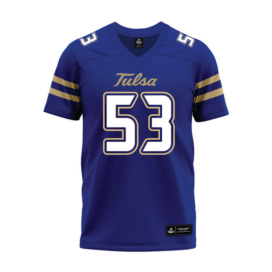 Tulsa - NCAA Football : Jack Hood - Blue Premium Football Jersey-0