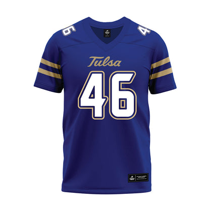 Tulsa - NCAA Football : Caleb Matthews - Blue Premium Football Jersey