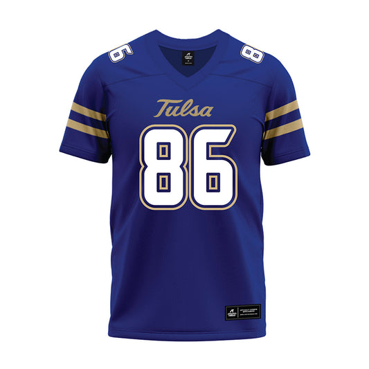 Tulsa - NCAA Football : Luke Tevis - Blue Premium Football Jersey-0