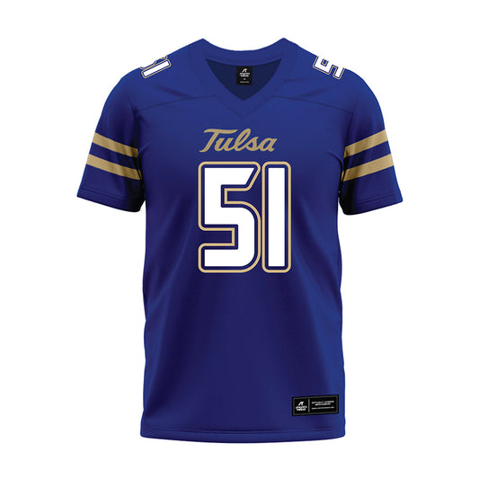 Tulsa - NCAA Football : Connor Phelps - Blue Premium Football Jersey