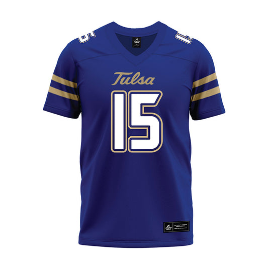 Tulsa - NCAA Football : Joshua Smith - Blue Premium Football Jersey-0