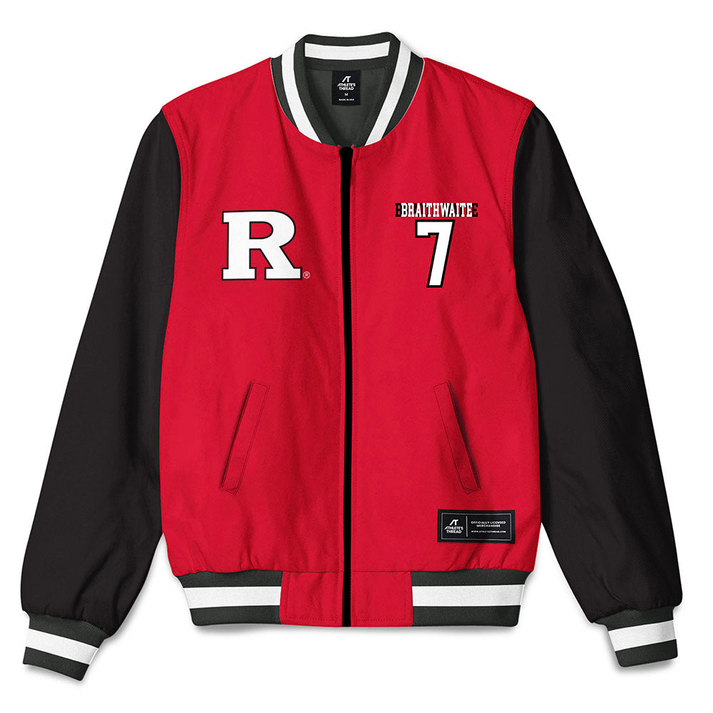 Rutgers - NCAA Football : Dylan Braithwaite - Bomber Jacket